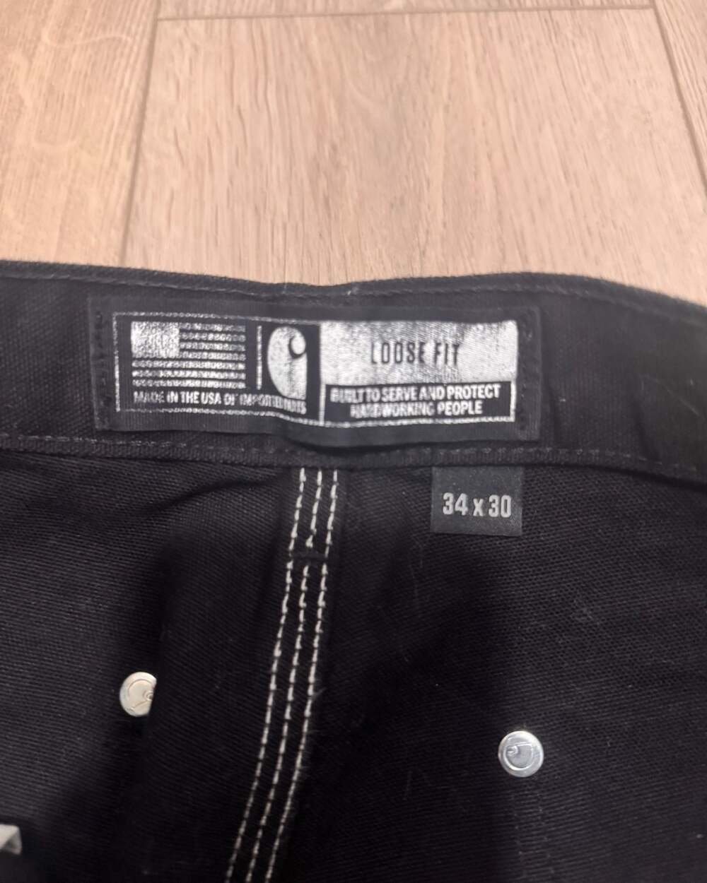 Carhartt Loose Fit B01 Firm Duck Double-Front Utility Work Pant Black - Picture 3 of 4